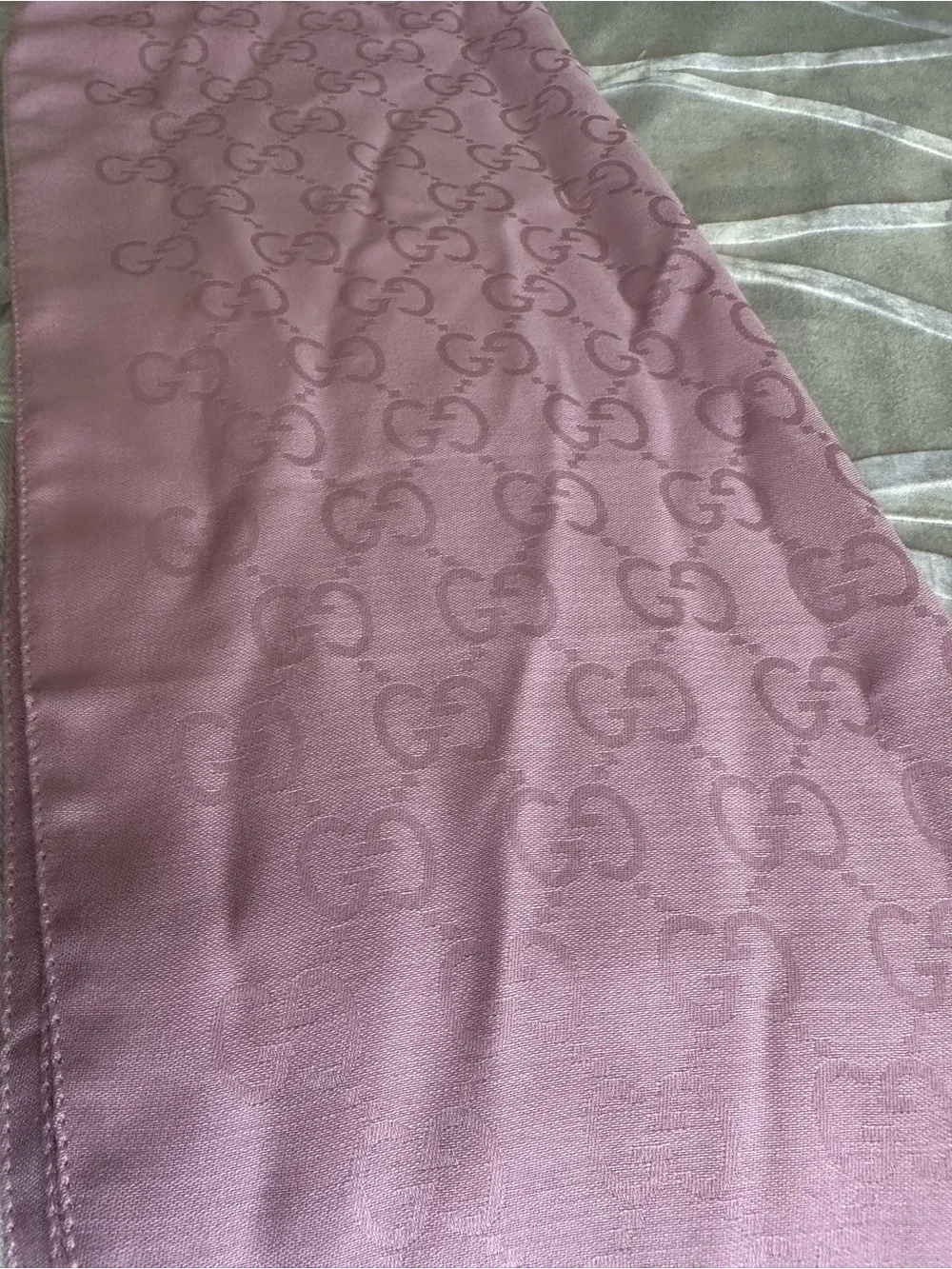 Gucci Pink Monogram Silk Scarf